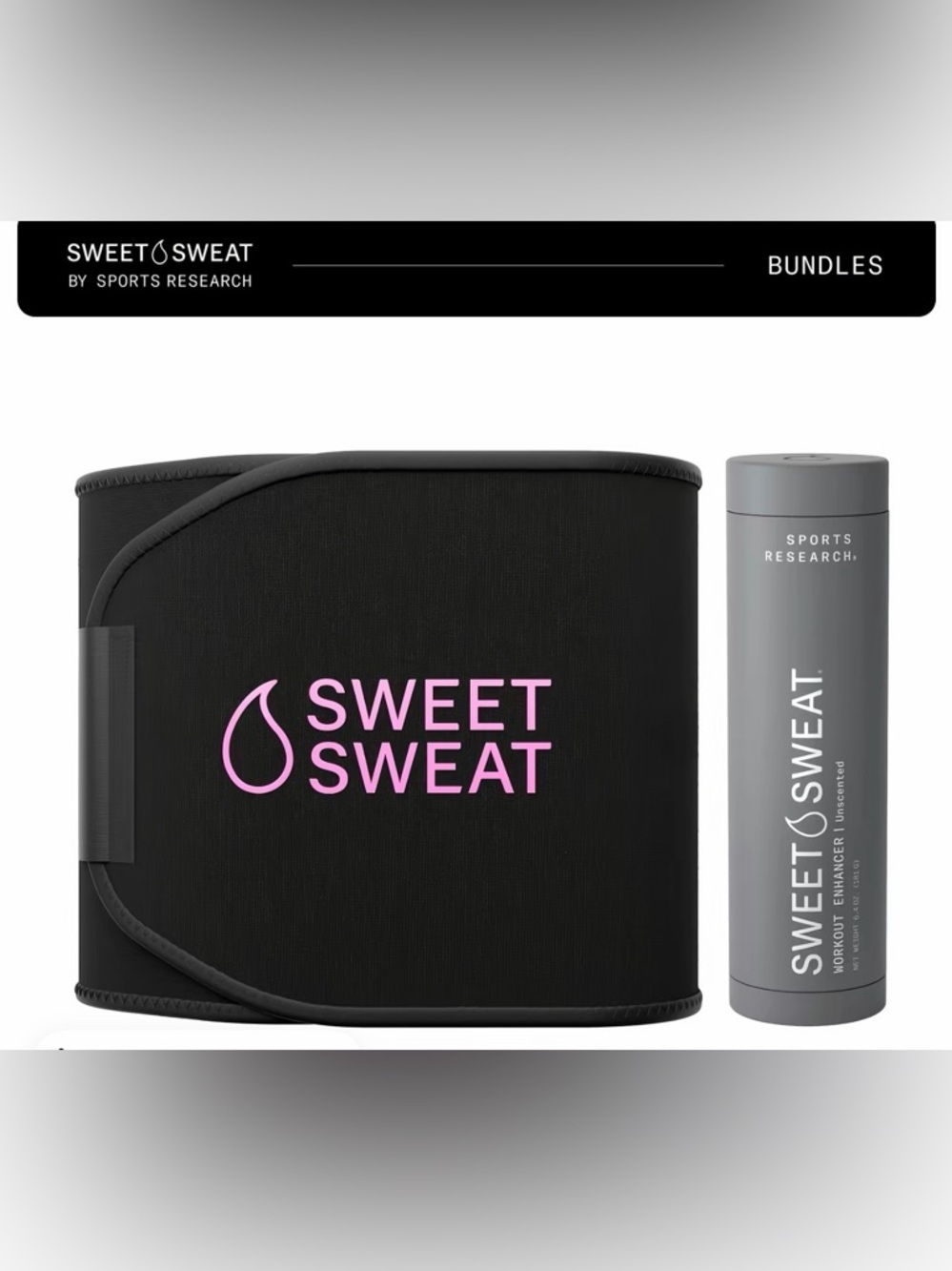 Sweet Sweat Women's Black Waist Trimmer with Pink Logo